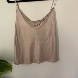 Zara satin cowl neck tank top